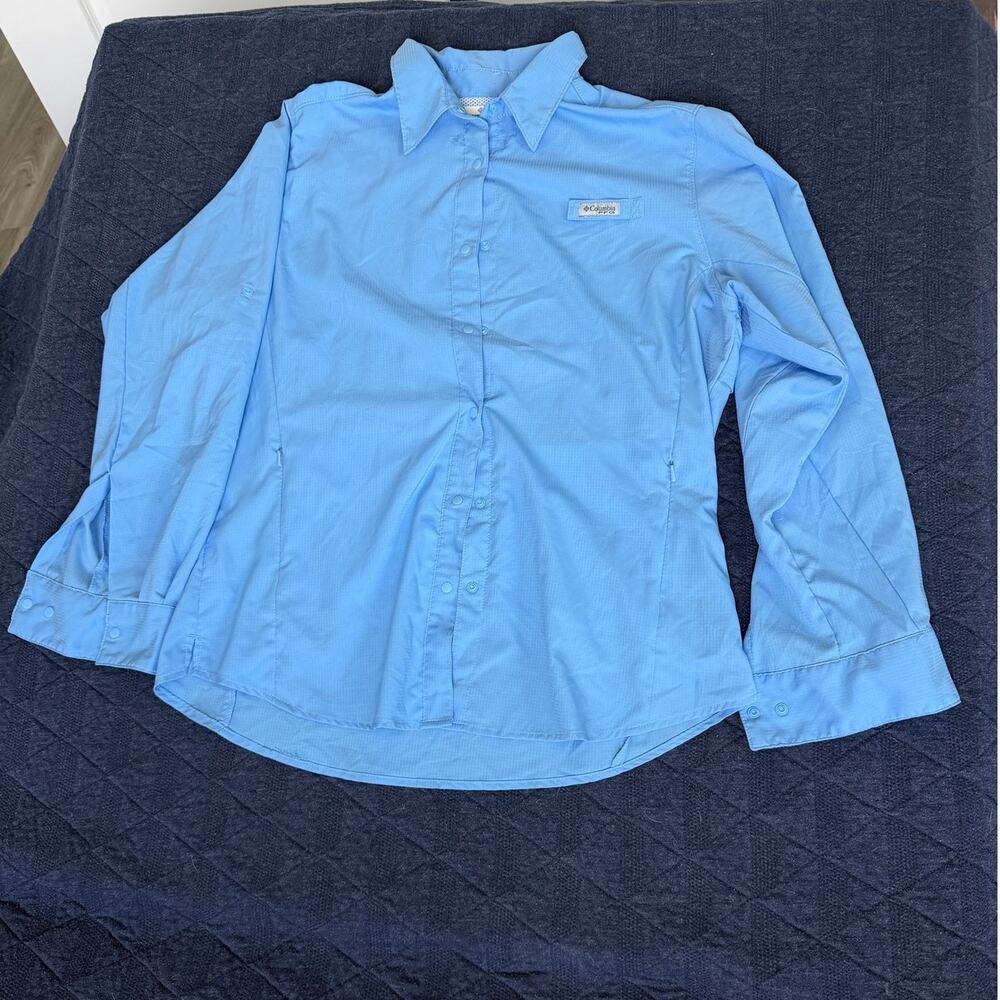 Columbia PFG Tamiami II Women's XL Blue Long Sleeve Fishing Shirt 1275701
